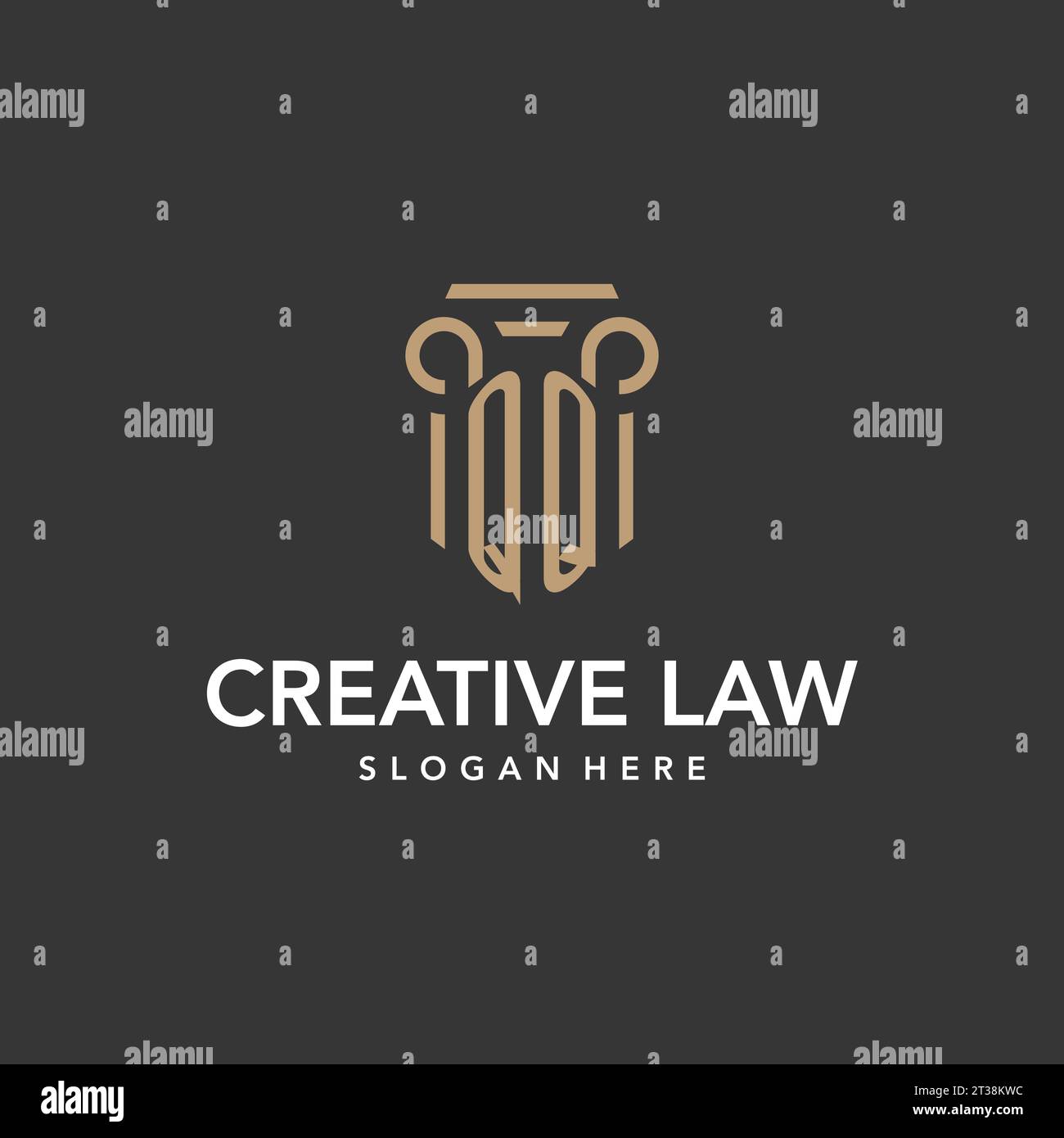 QQ logo monogram with pillar style design vector Stock Vector Image ...