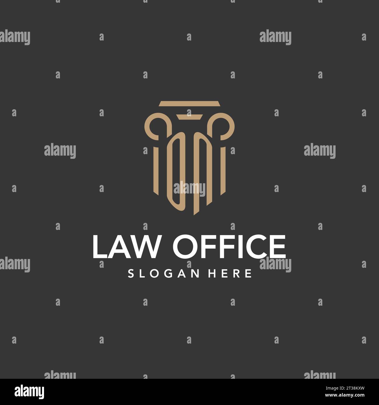 ON logo monogram with pillar style design vector Stock Vector Image ...