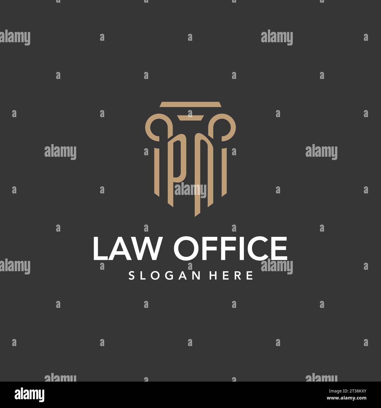 PN logo monogram with pillar style design vector Stock Vector Image ...