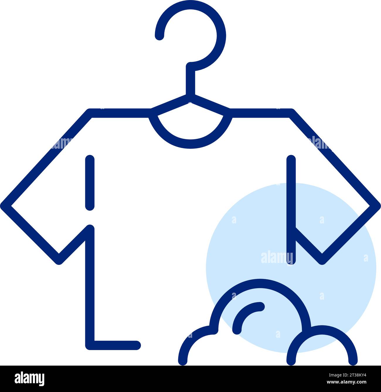 T shirt on hanger. Laundry detergent bubbles. Washing clothes. Pixel perfect icon Stock Vector