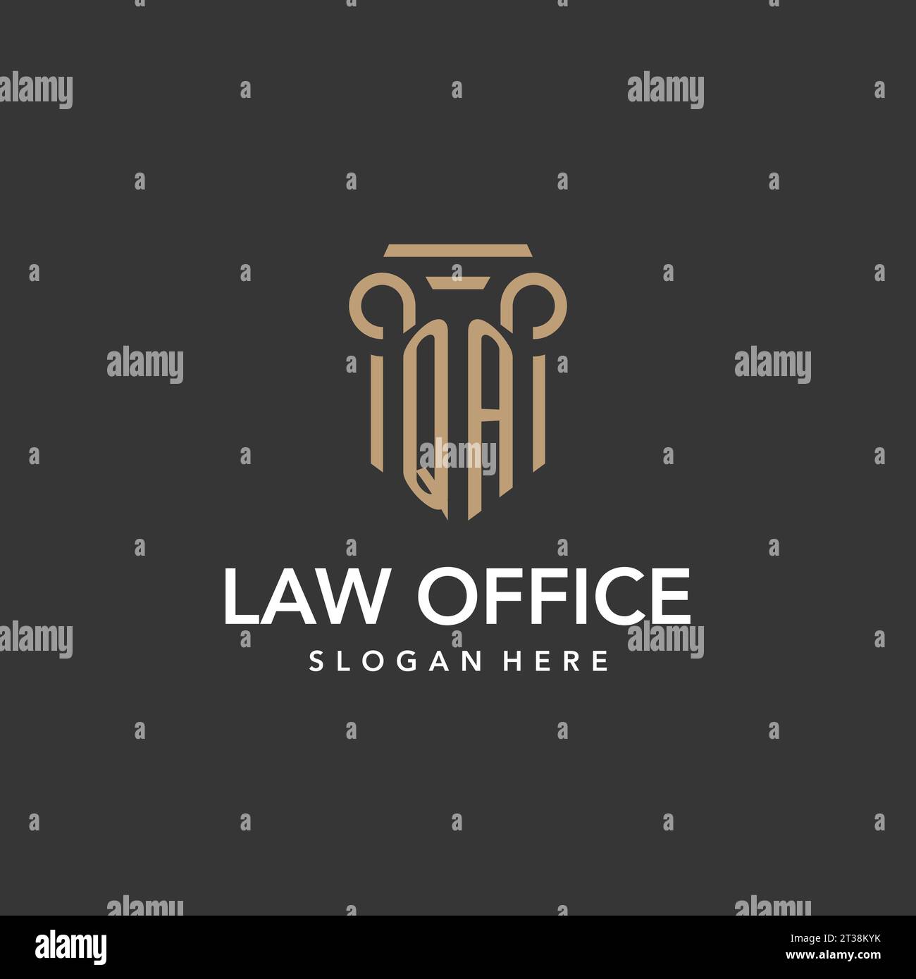 QA logo monogram with pillar style design vector Stock Vector