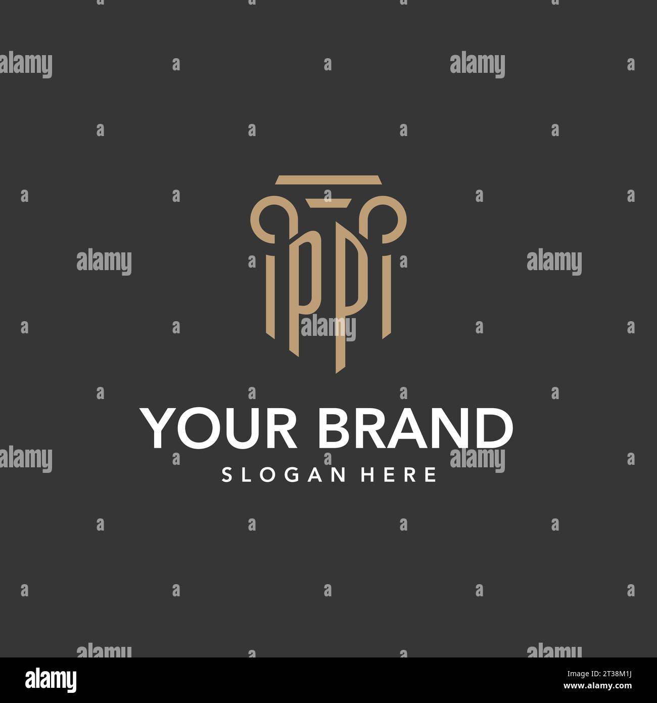 PP logo monogram with pillar style design vector Stock Vector Image ...