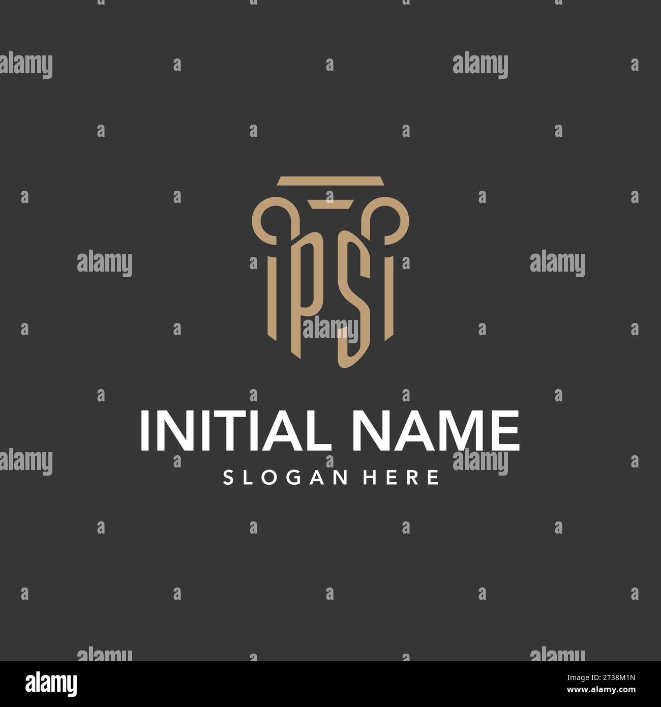 PS logo monogram with pillar style design vector Stock Vector Image ...