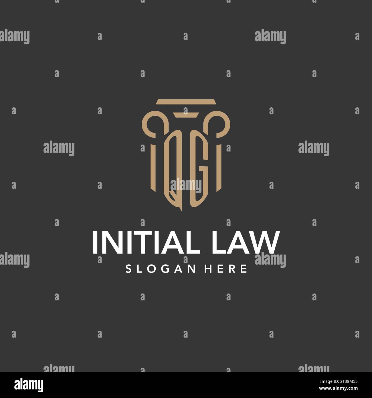 QG logo monogram with pillar style design vector Stock Vector