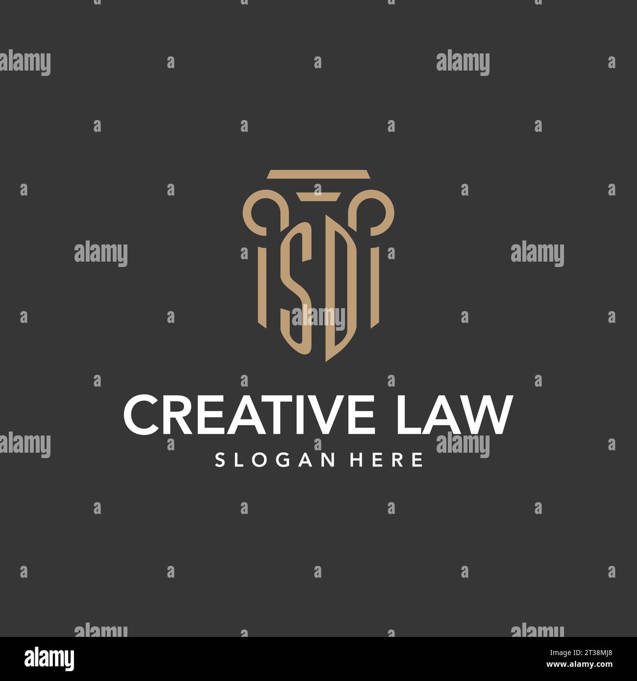 SD logo monogram with pillar style design vector Stock Vector Image ...