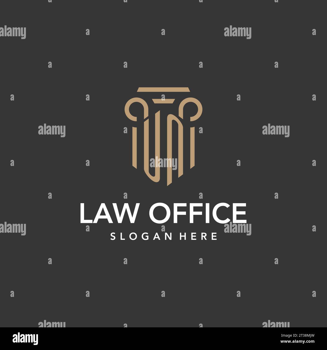 UN logo monogram with pillar style design vector Stock Vector Image ...