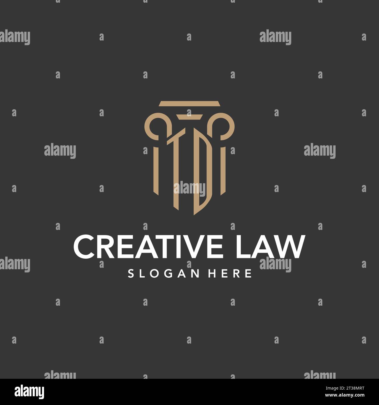TD logo monogram with pillar style design vector Stock Vector