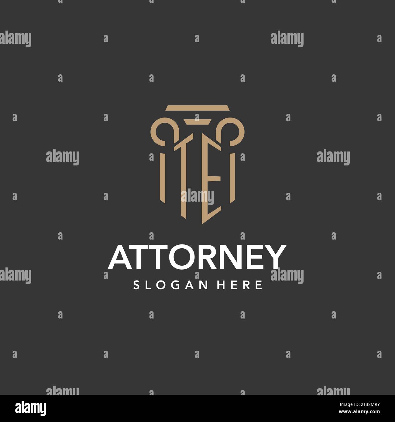 TE logo monogram with pillar style design vector Stock Vector Image ...