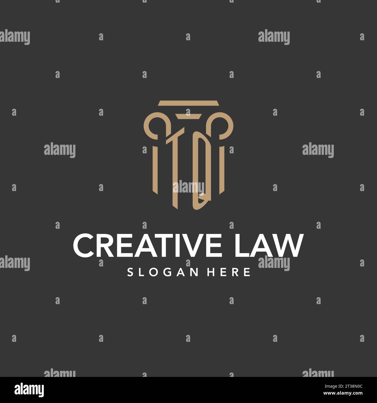 TQ logo monogram with pillar style design vector Stock Vector Image ...