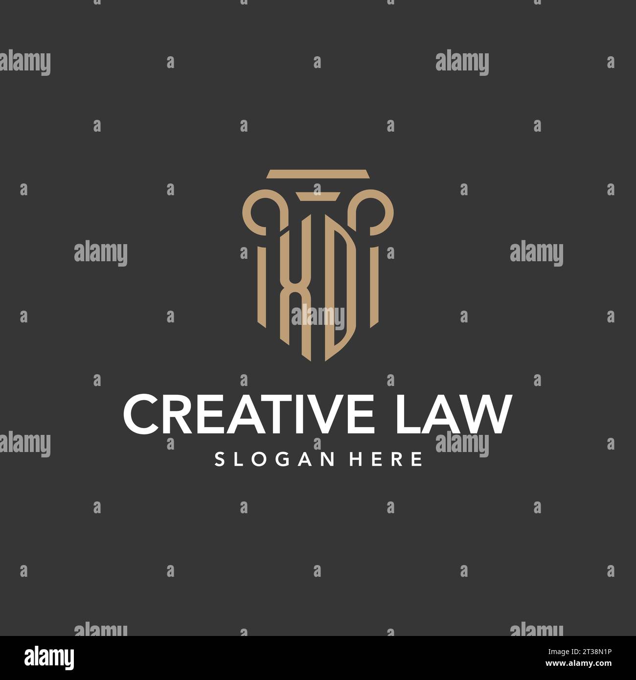 XD logo monogram with pillar style design vector Stock Vector Image ...