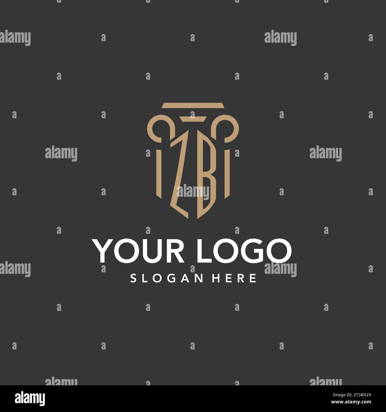 ZB logo monogram with pillar style design vector Stock Vector Image ...