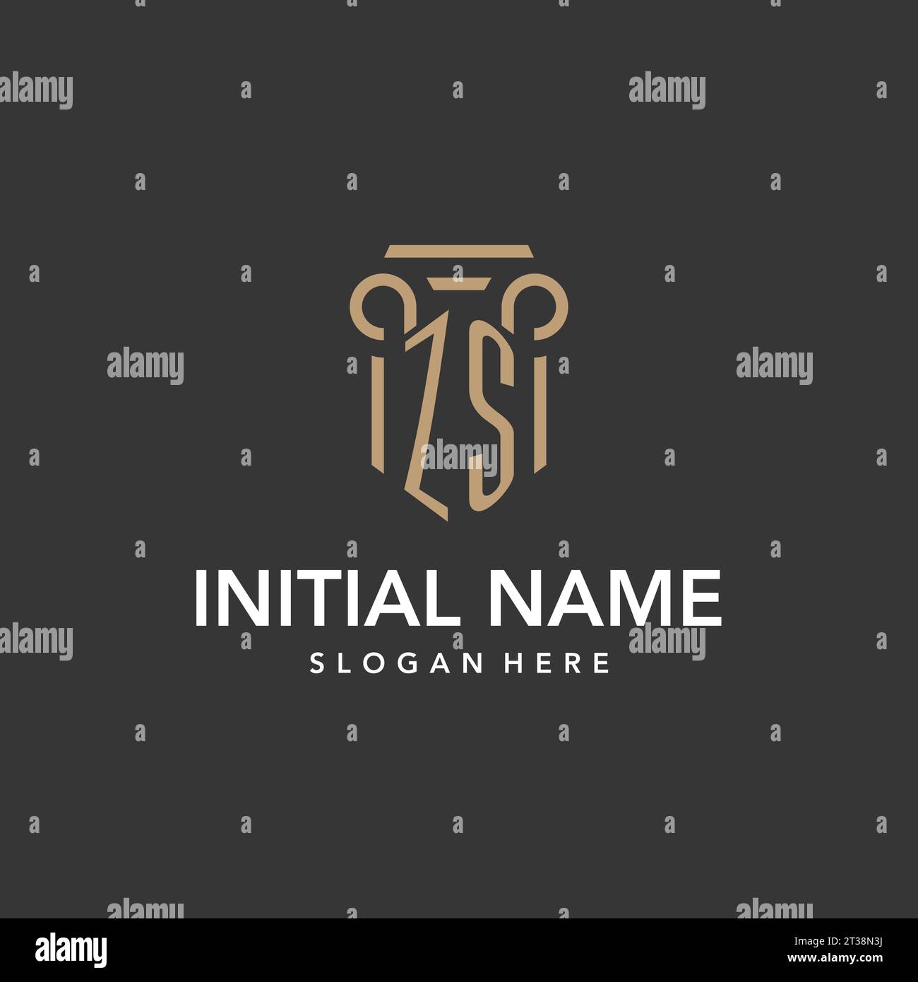 ZS logo monogram with pillar style design vector Stock Vector Image ...