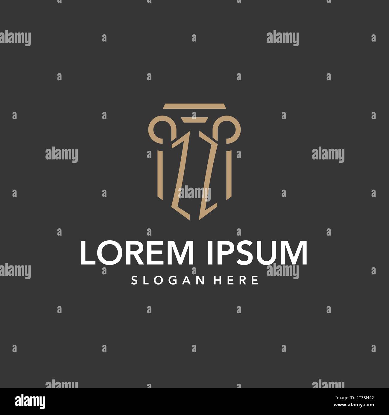 ZZ logo monogram with pillar style design vector Stock Vector Image ...