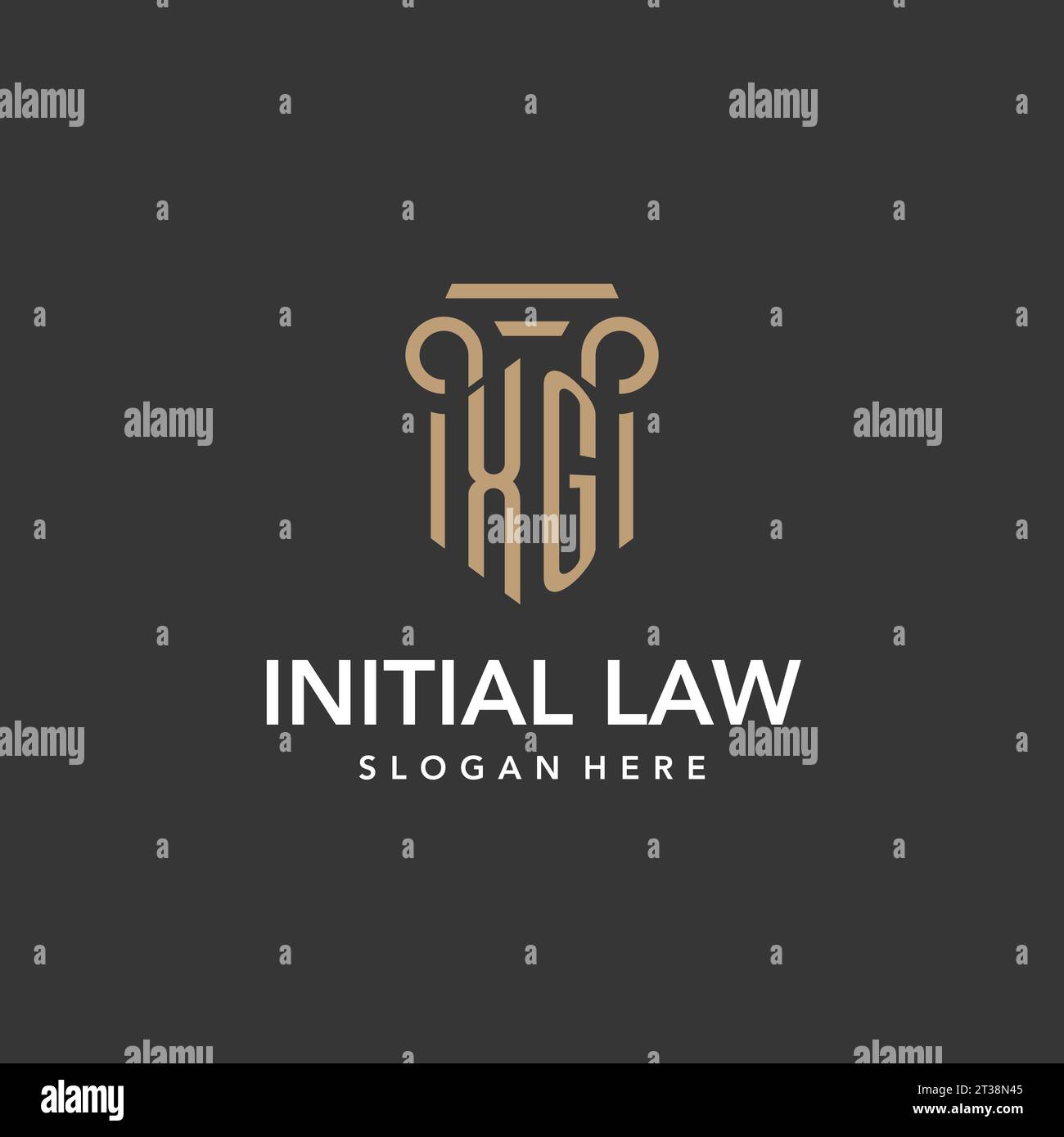 XG logo monogram with pillar style design vector Stock Vector