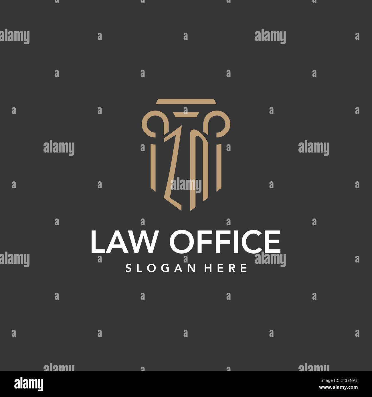 ZN logo monogram with pillar style design vector Stock Vector Image ...