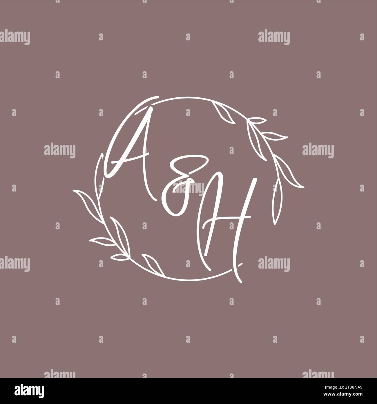 AH wedding initials monogram logo ideas vector graphic Stock Vector