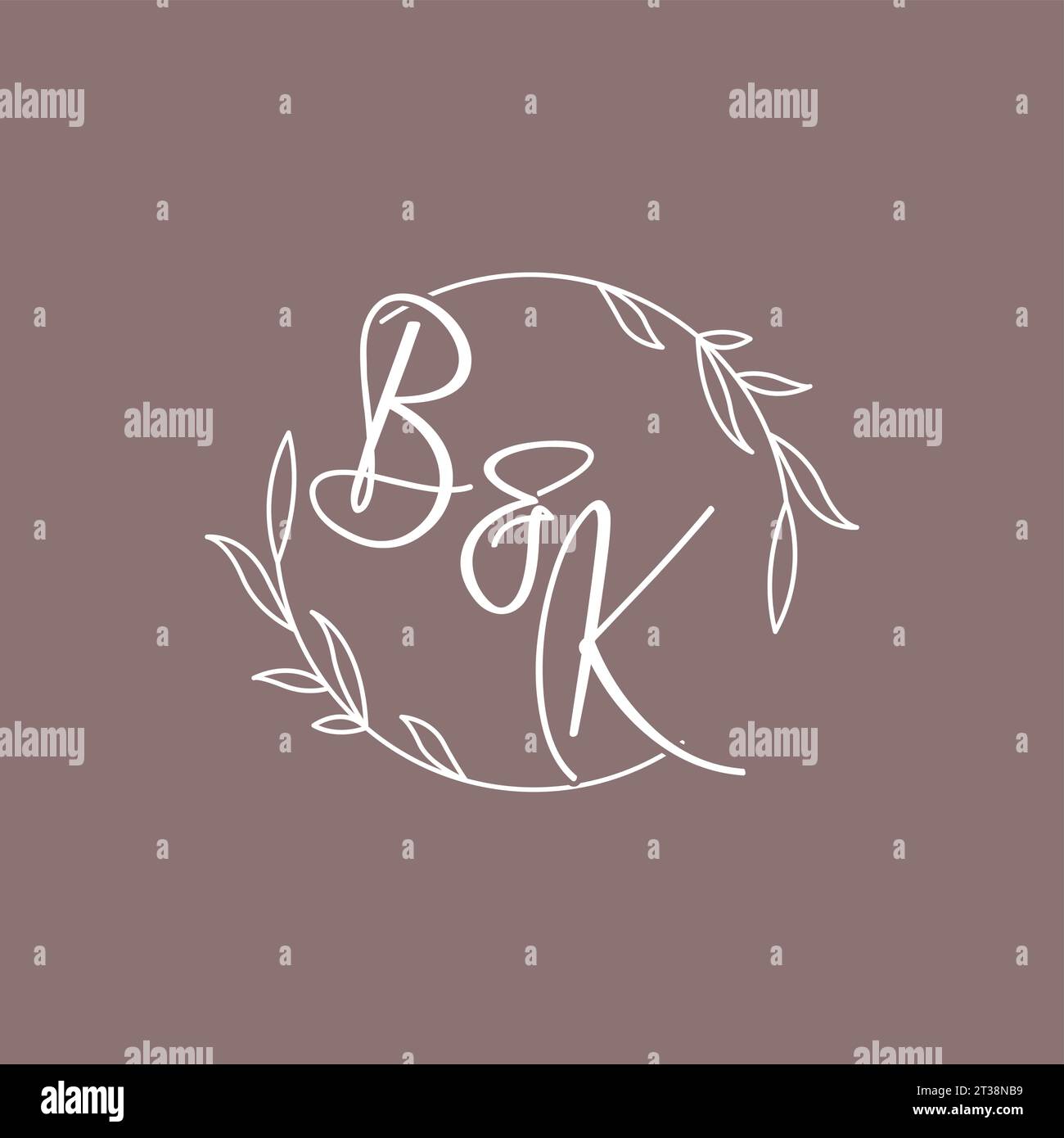 BK wedding initials monogram logo ideas vector graphic Stock Vector