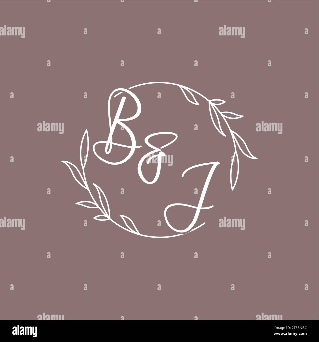 BJ wedding initials monogram logo ideas vector graphic Stock Vector