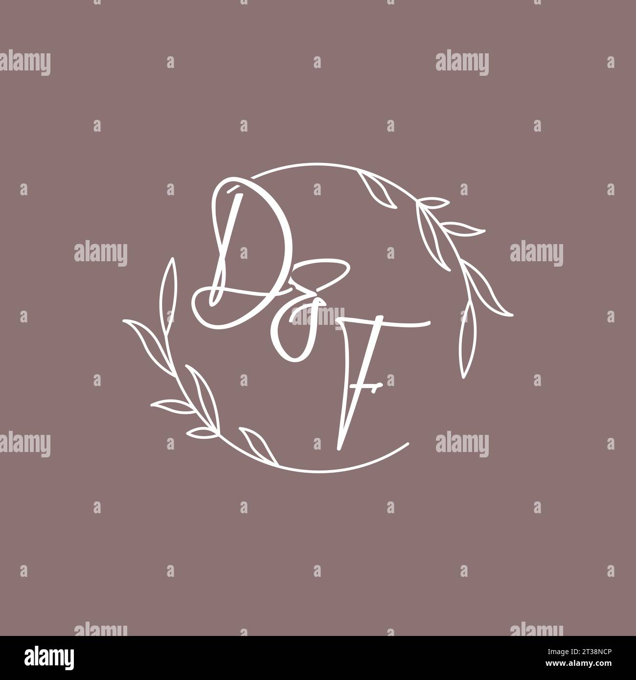 DF wedding initials monogram logo ideas vector graphic Stock Vector