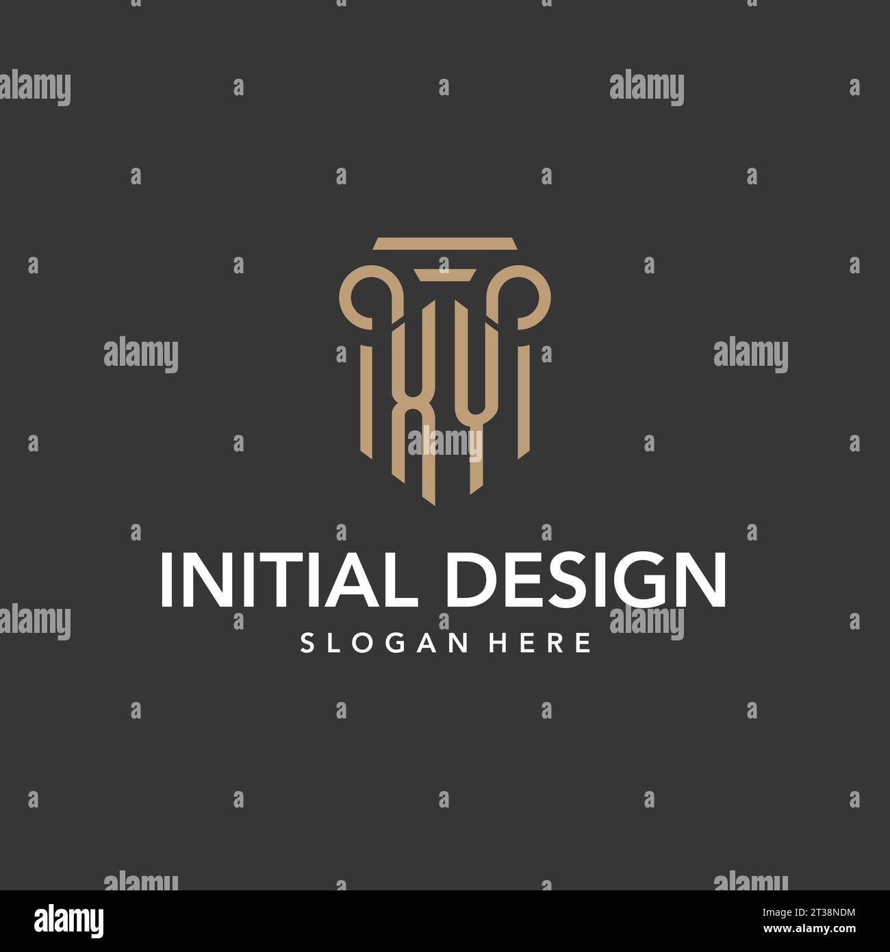 XY logo monogram with pillar style design vector Stock Vector
