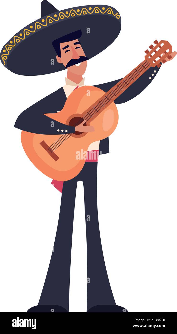 mexican mariachi with guitar Stock Vector Image & Art - Alamy