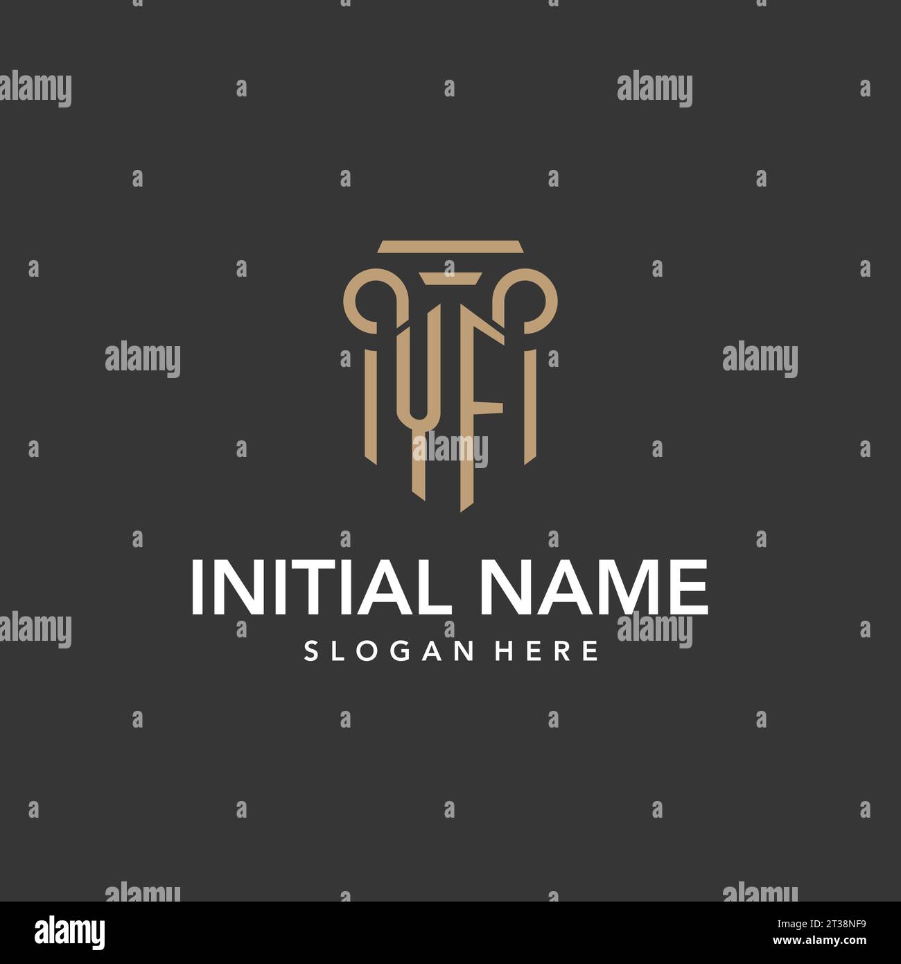 YF logo monogram with pillar style design vector Stock Vector Image ...