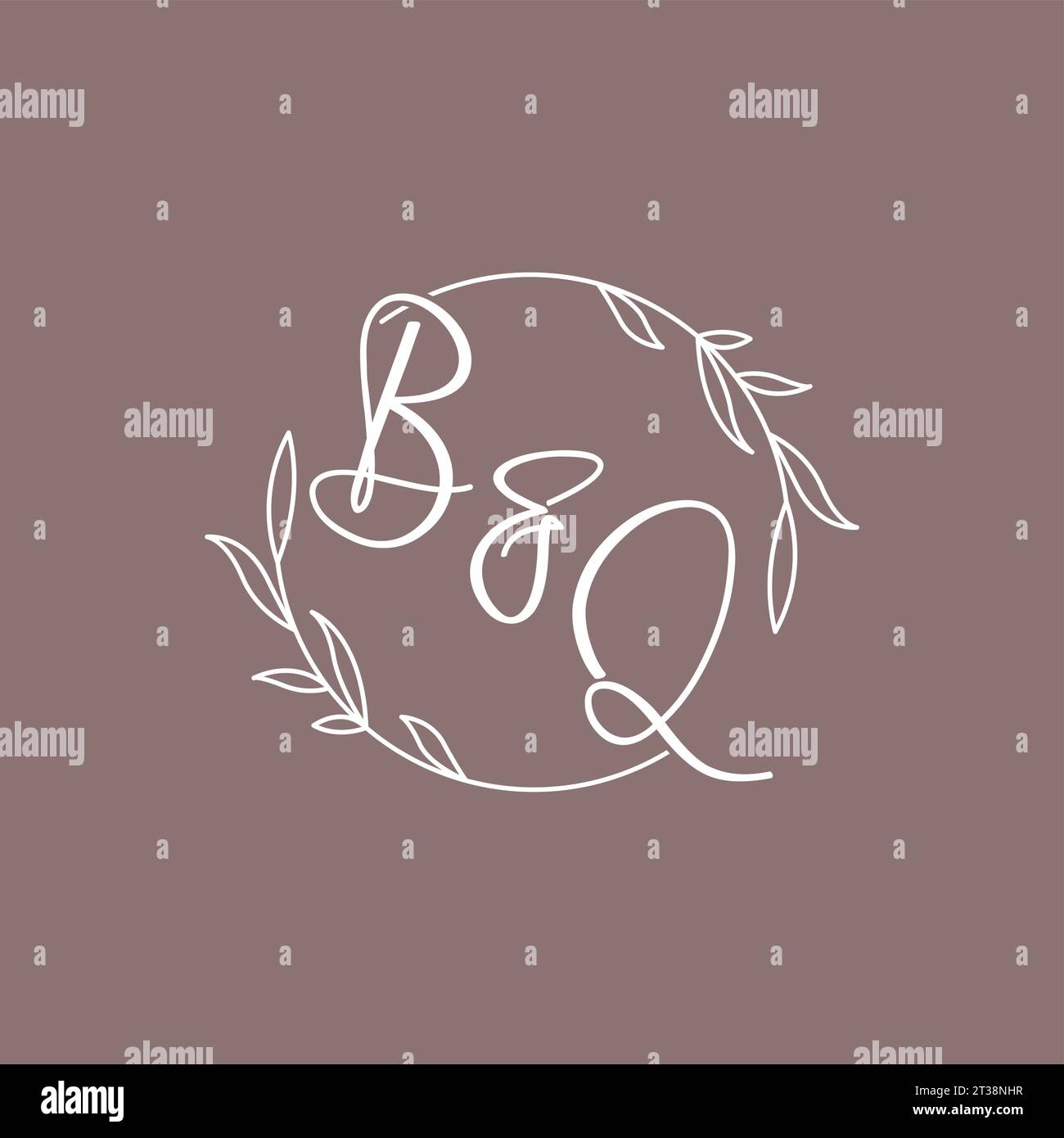 BQ wedding initials monogram logo ideas vector graphic Stock Vector