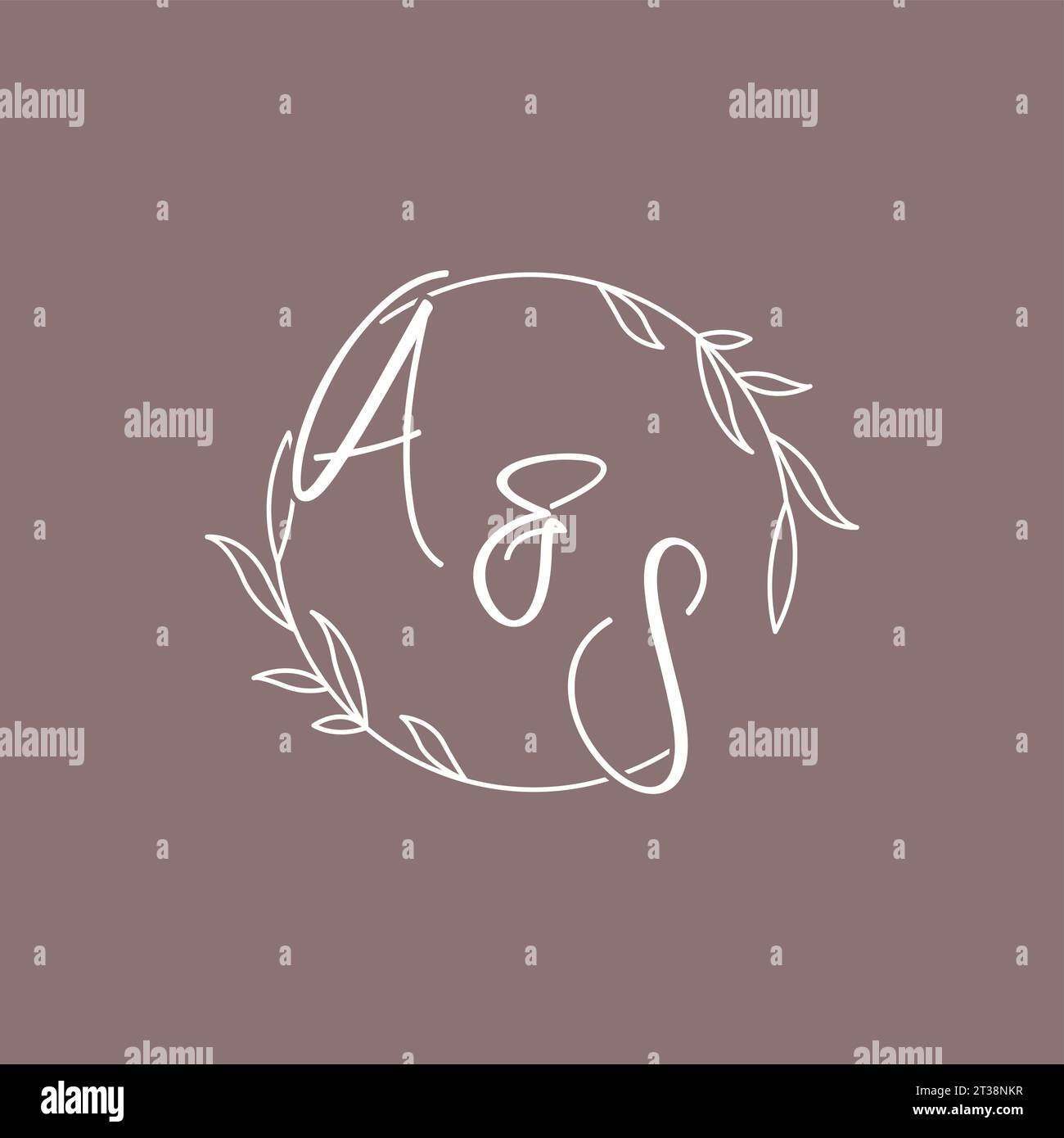 AS wedding initials monogram logo ideas vector graphic Stock Vector