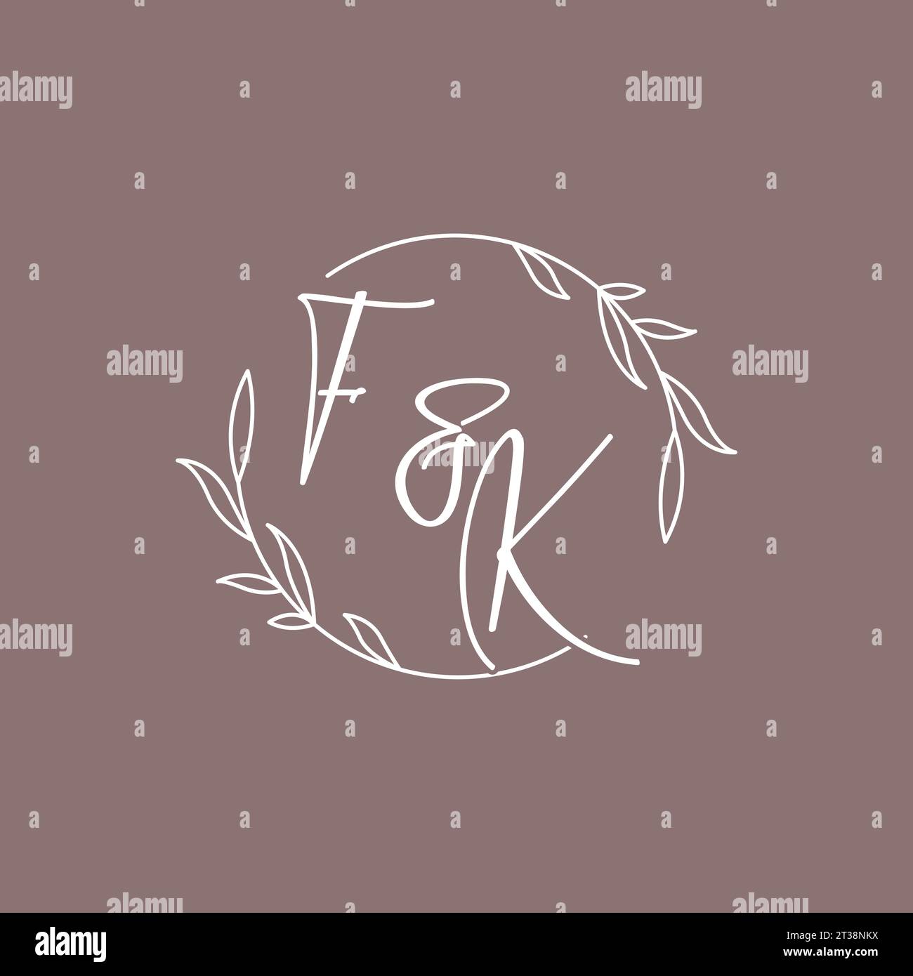 FK wedding initials monogram logo ideas vector graphic Stock Vector