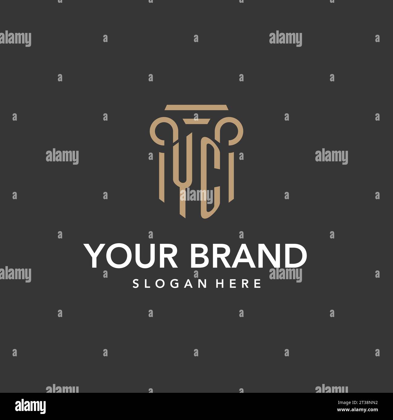 YC logo monogram with pillar style design vector Stock Vector Image ...