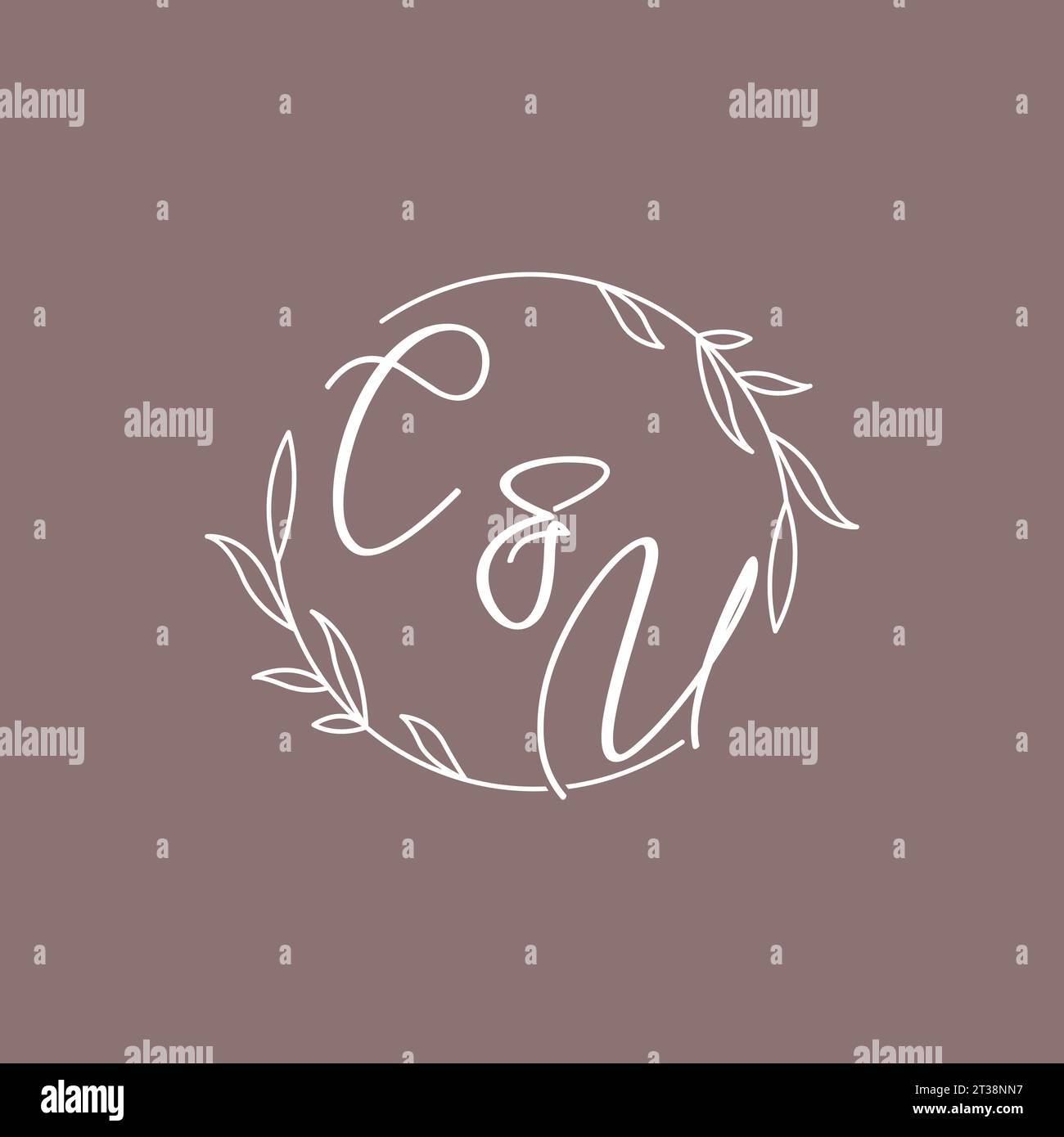 CU wedding initials monogram logo ideas vector graphic Stock Vector