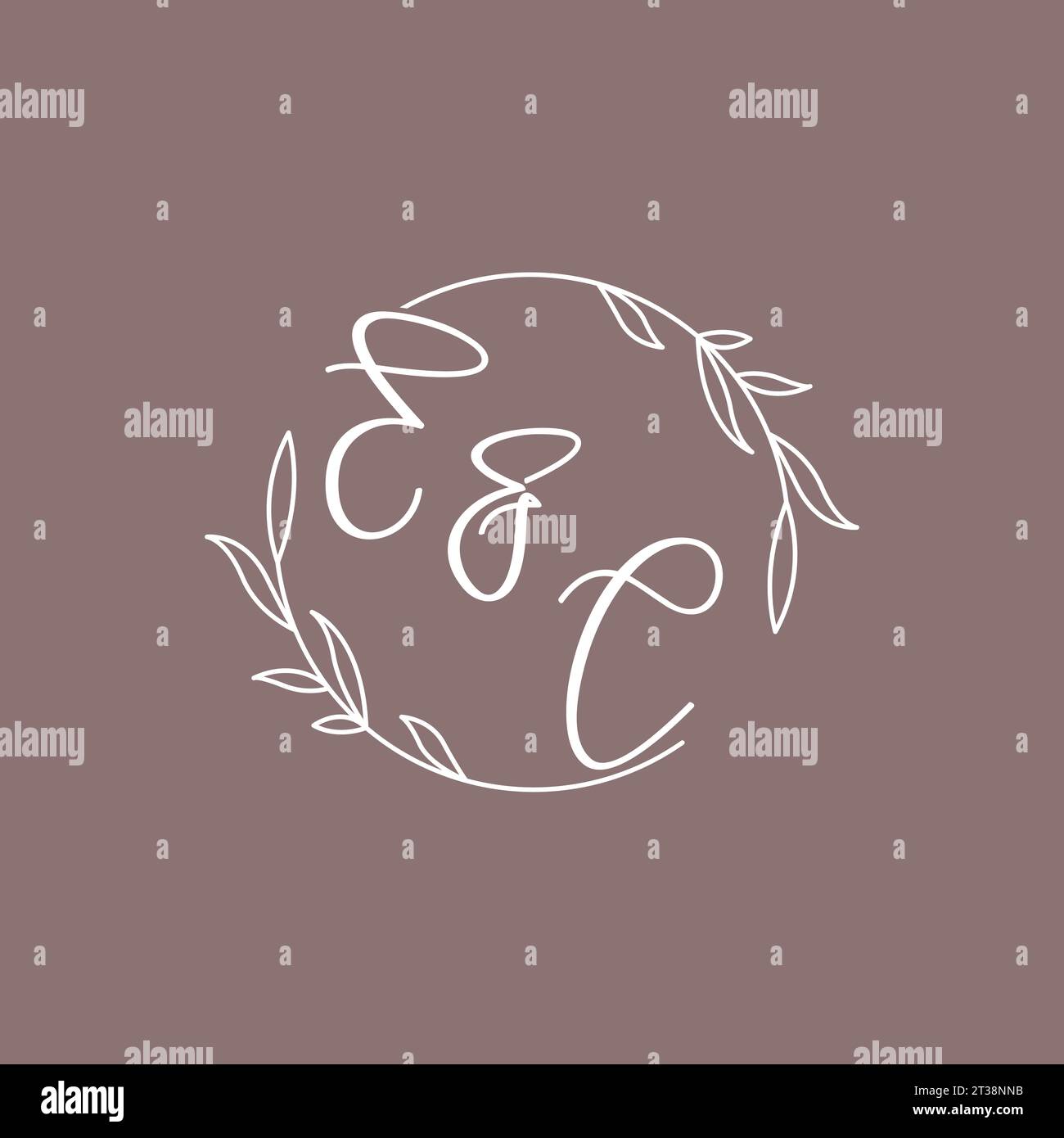 EC wedding initials monogram logo ideas vector graphic Stock Vector