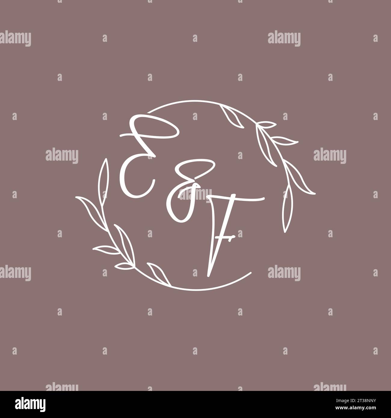 EF wedding initials monogram logo ideas vector graphic Stock Vector