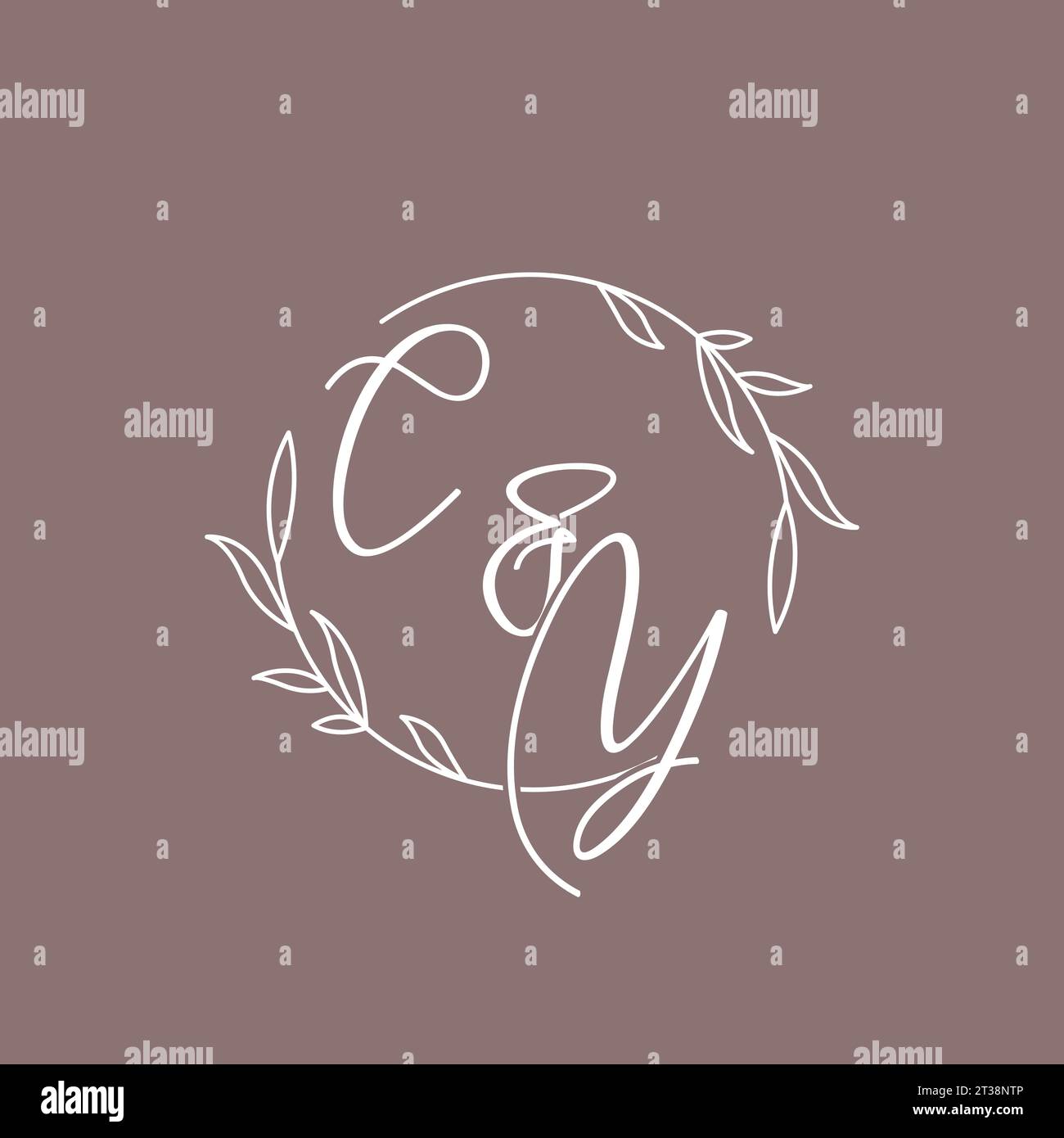 CY wedding initials monogram logo ideas vector graphic Stock Vector