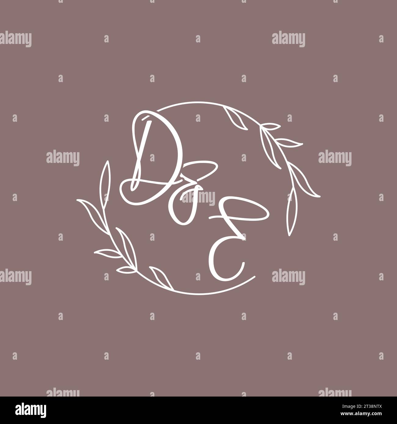 DE wedding initials monogram logo ideas vector graphic Stock Vector