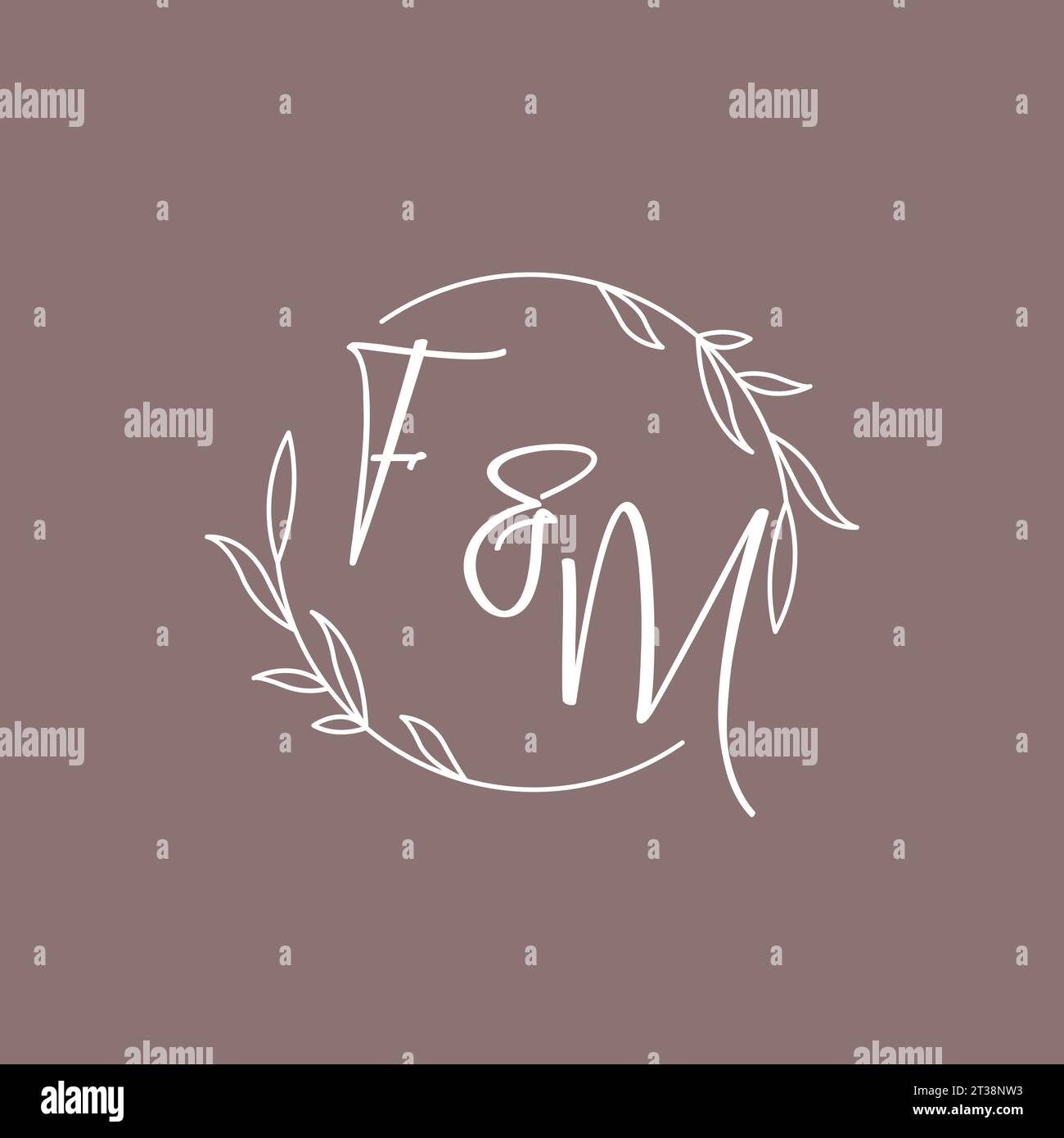 FM wedding initials monogram logo ideas vector graphic Stock Vector