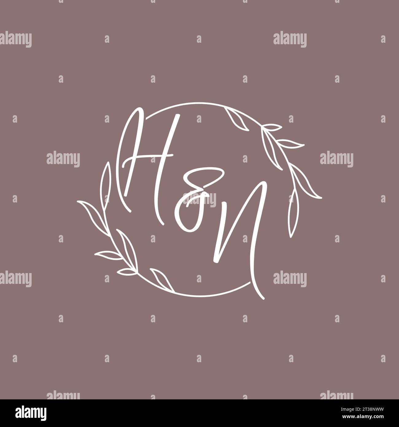 HN wedding initials monogram logo ideas vector graphic Stock Vector