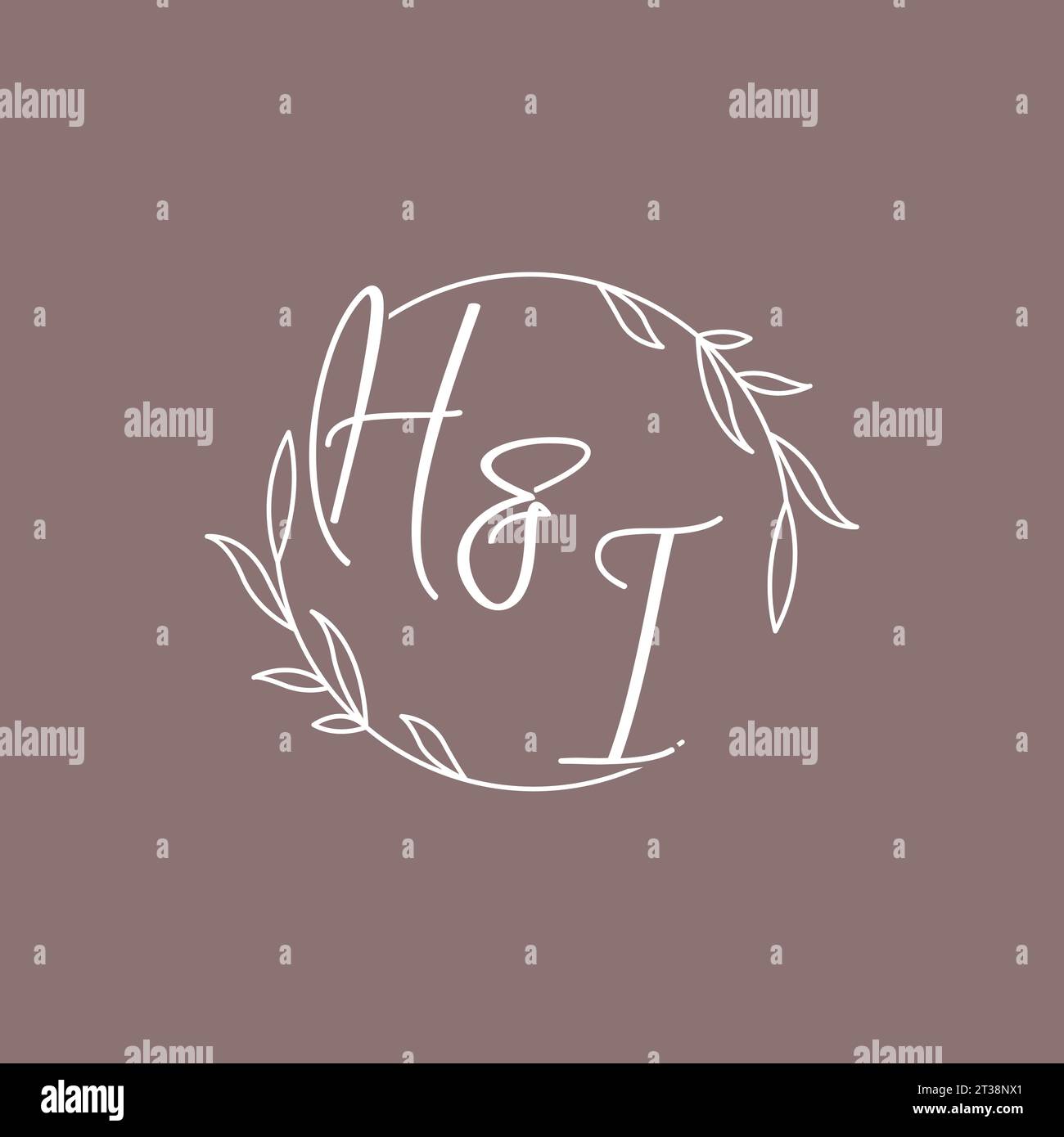 HI wedding initials monogram logo ideas vector graphic Stock Vector
