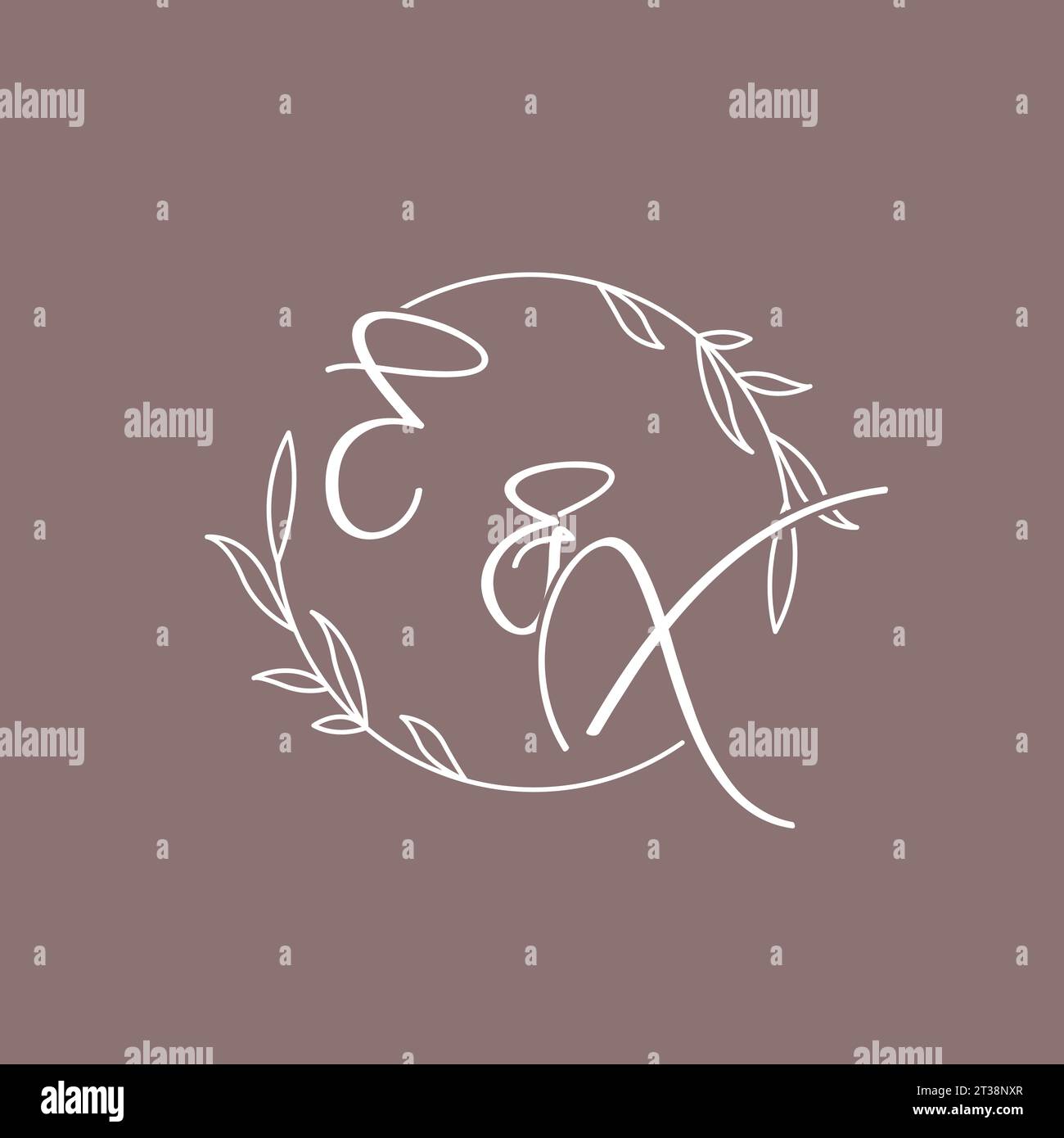 EX wedding initials monogram logo ideas vector graphic Stock Vector