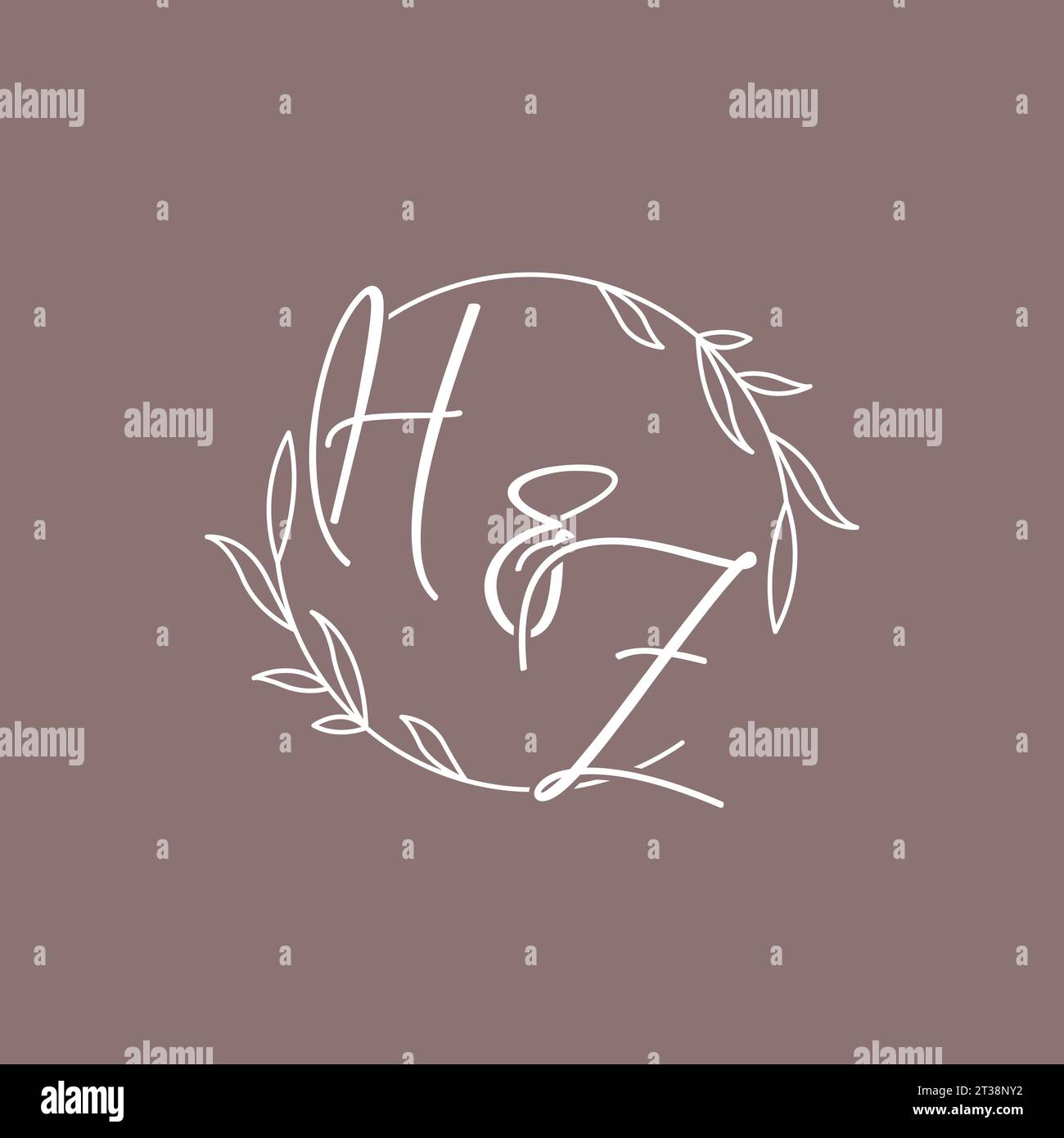 HZ wedding initials monogram logo ideas vector graphic Stock Vector