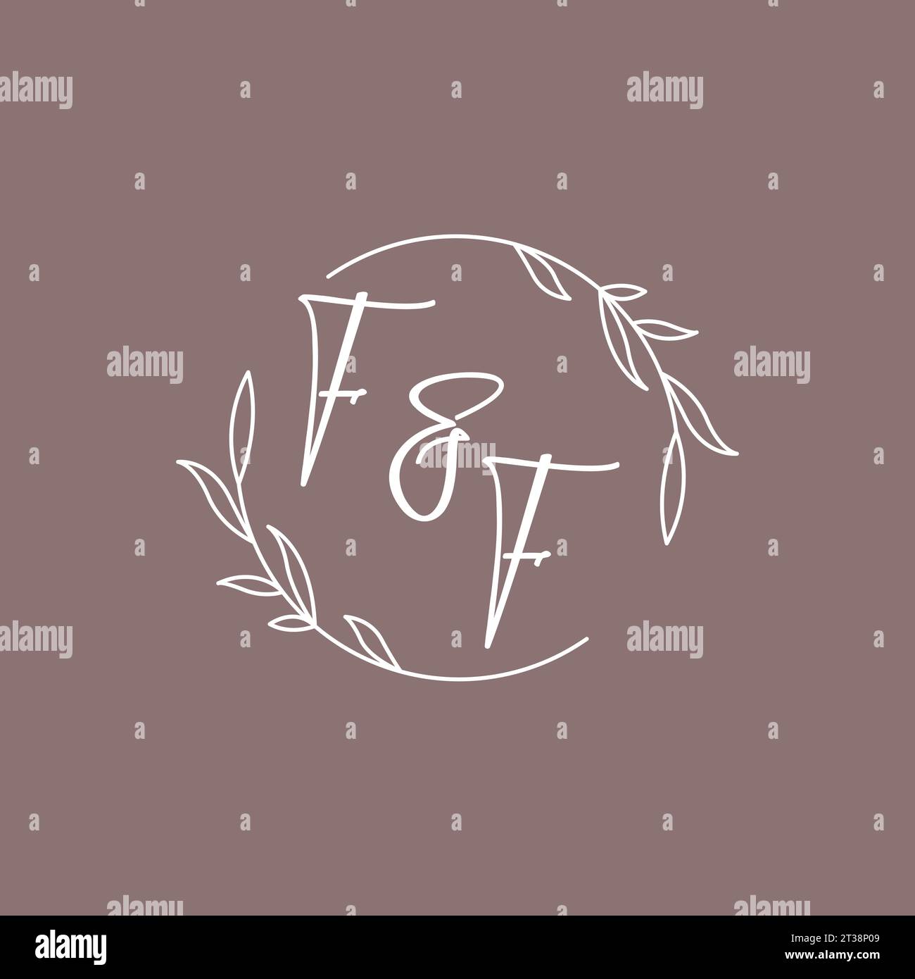 FF wedding initials monogram logo ideas vector graphic Stock Vector