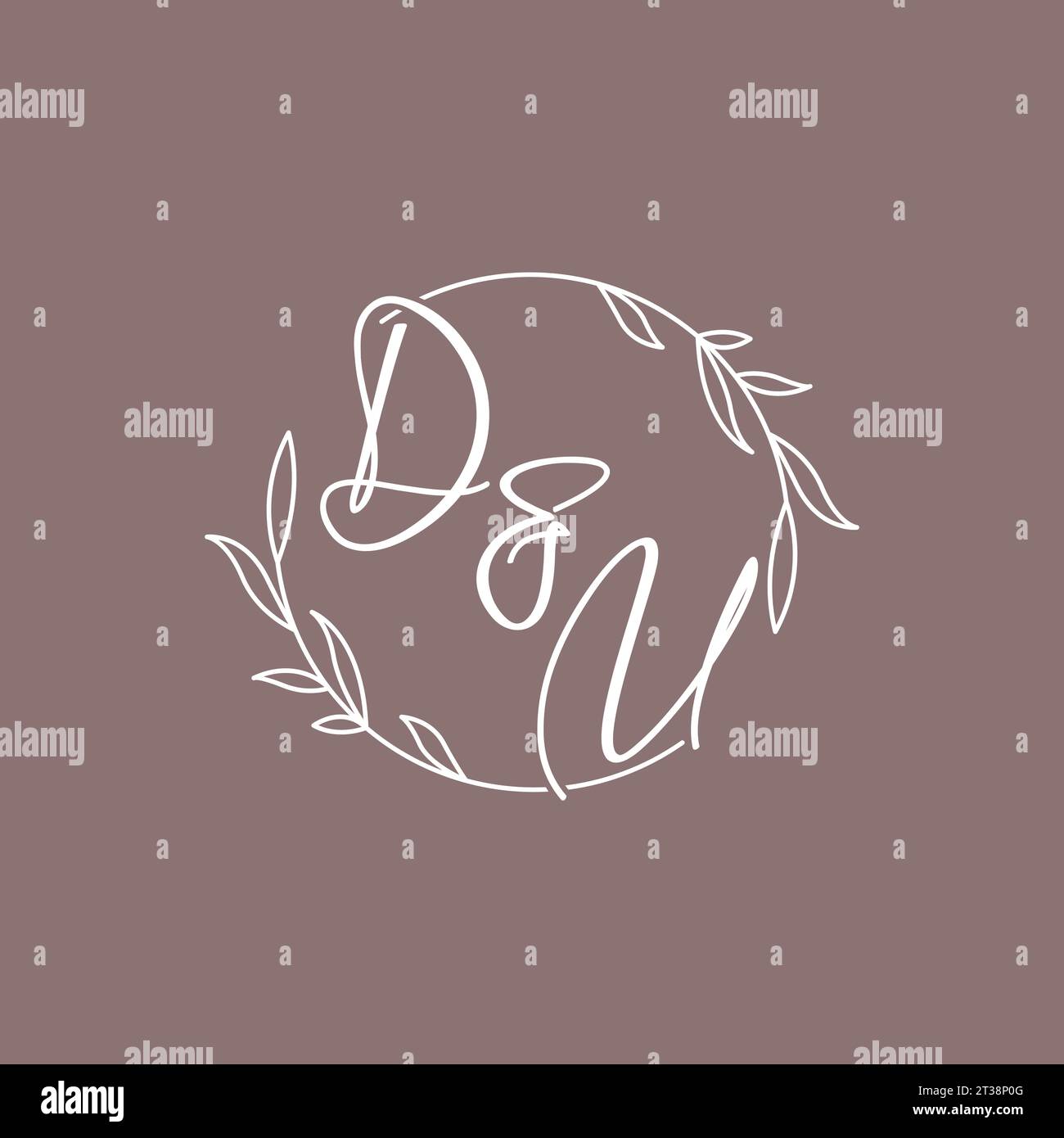 DU wedding initials monogram logo ideas vector graphic Stock Vector