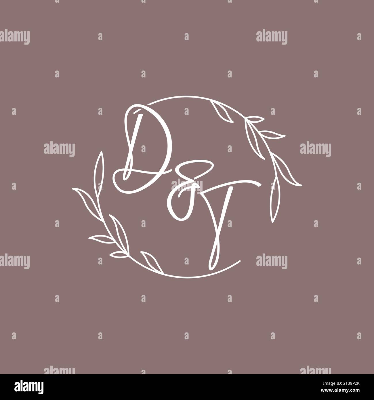 DT wedding initials monogram logo ideas vector graphic Stock Vector