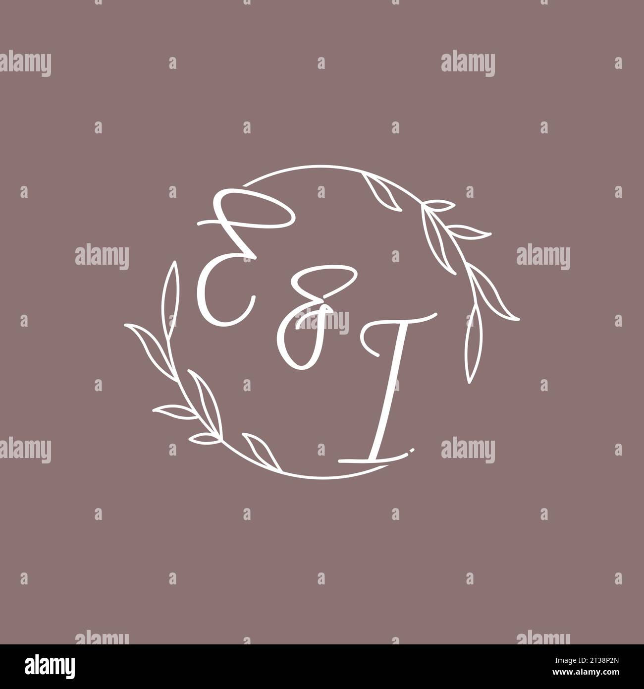 EI wedding initials monogram logo ideas vector graphic Stock Vector