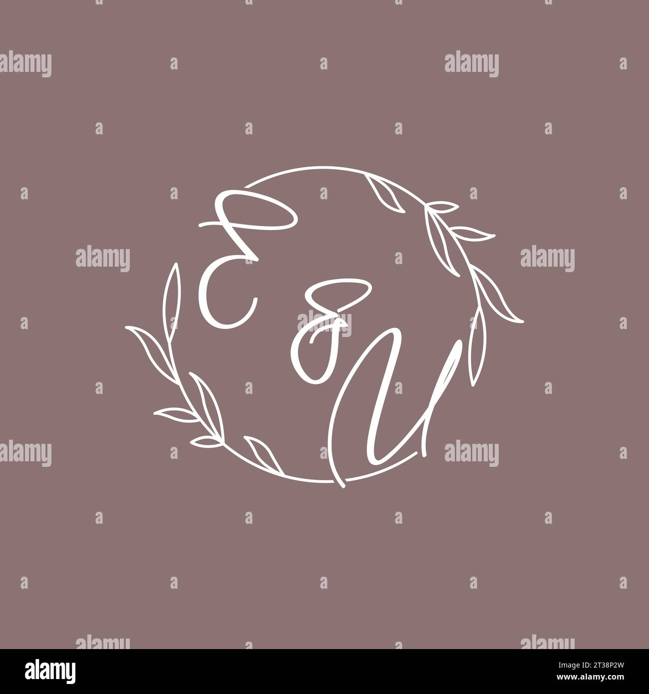 EU wedding initials monogram logo ideas vector graphic Stock Vector