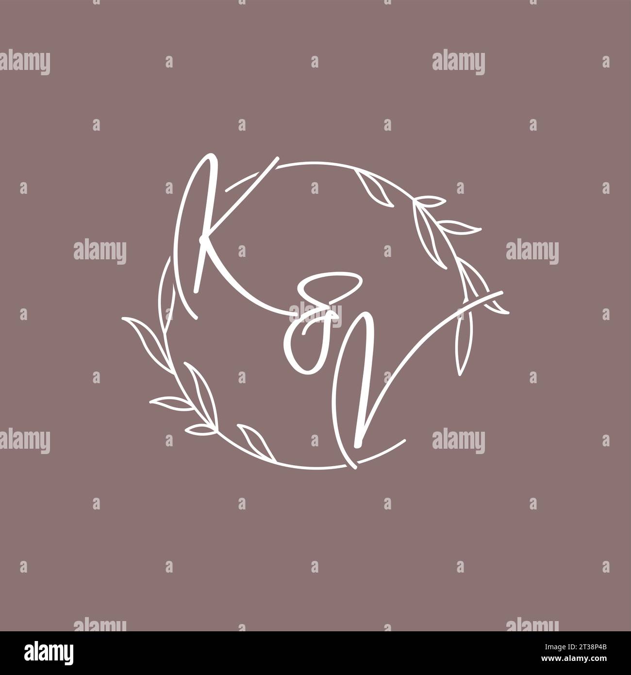 KV wedding initials monogram logo ideas vector graphic Stock Vector