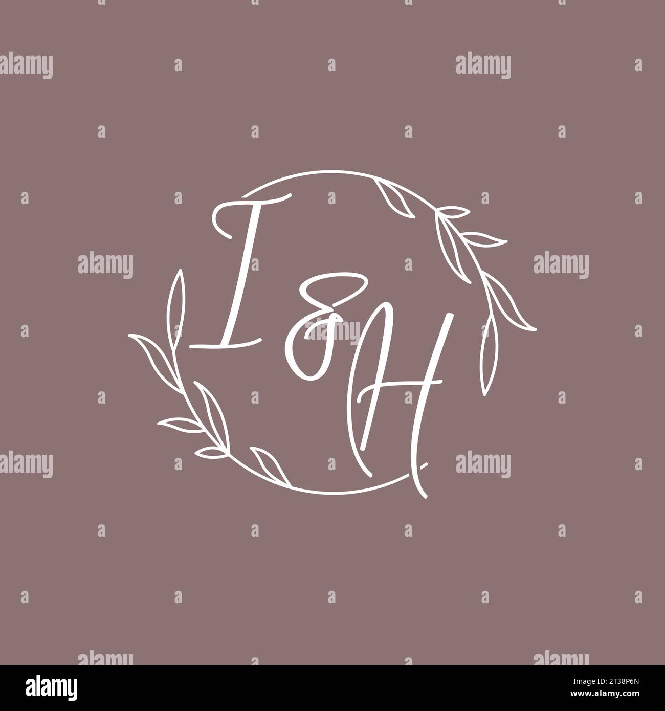 IH wedding initials monogram logo ideas vector graphic Stock Vector
