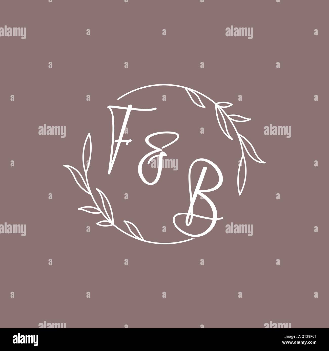 FB wedding initials monogram logo ideas vector graphic Stock Vector