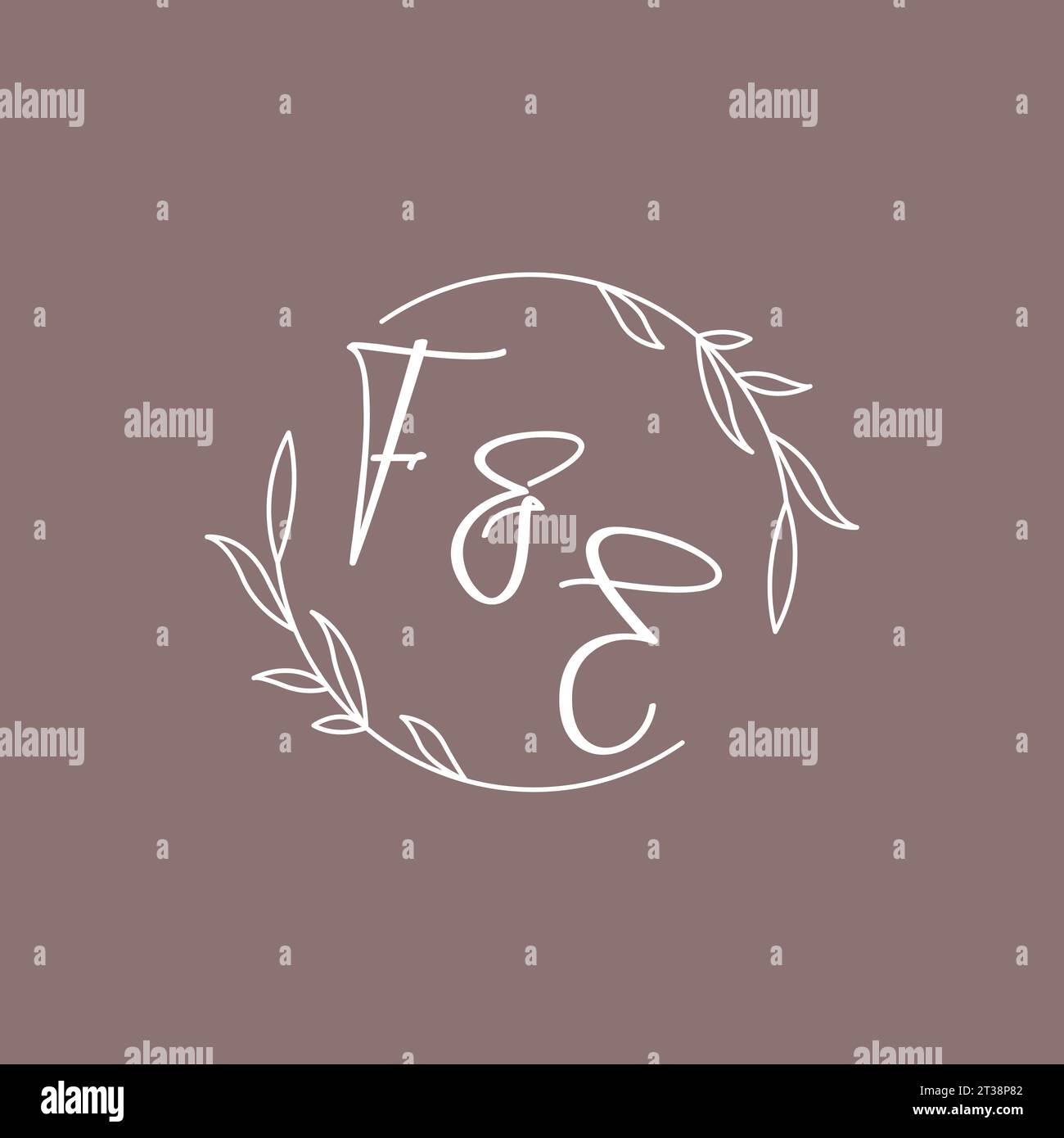 FE wedding initials monogram logo ideas vector graphic Stock Vector