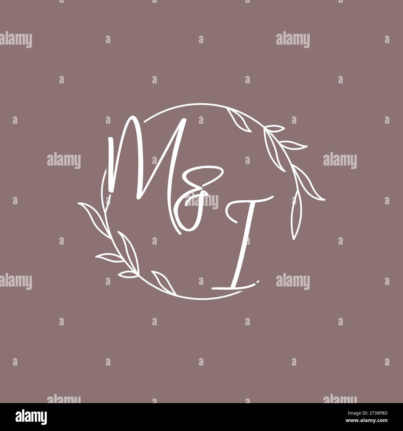 MI wedding initials monogram logo ideas vector graphic Stock Vector